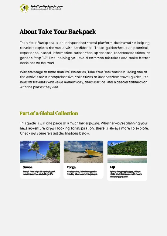 example page 1 from our offline Travel Guide for American Samoa
